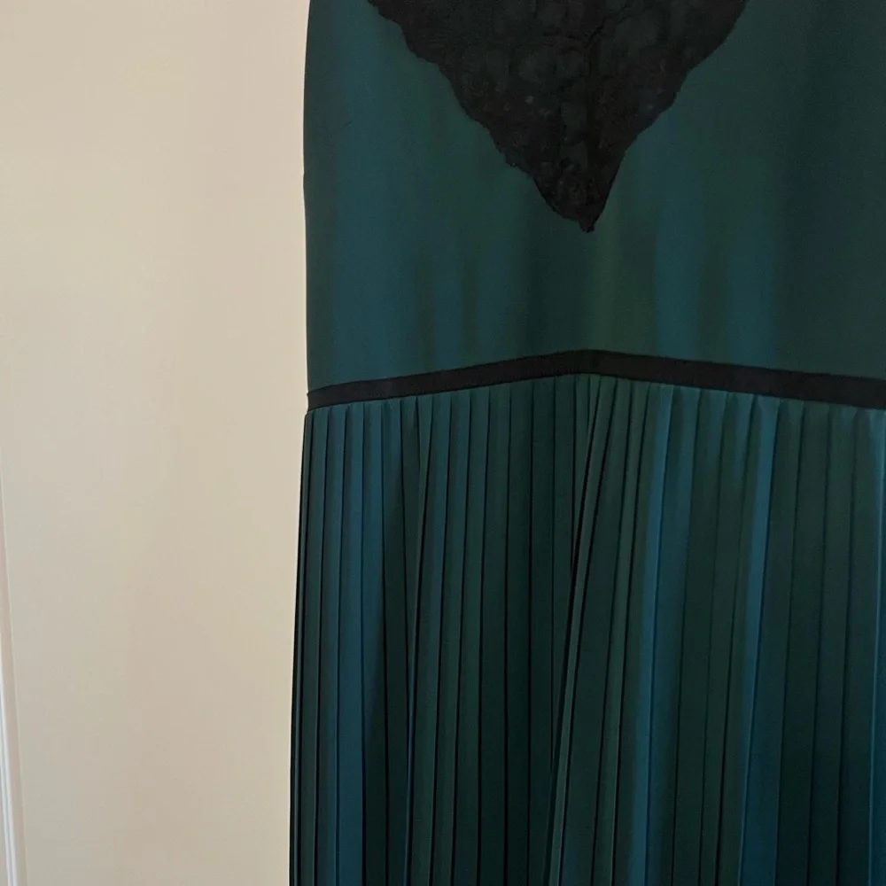 J. Crew Pleated Lace Trim Dress